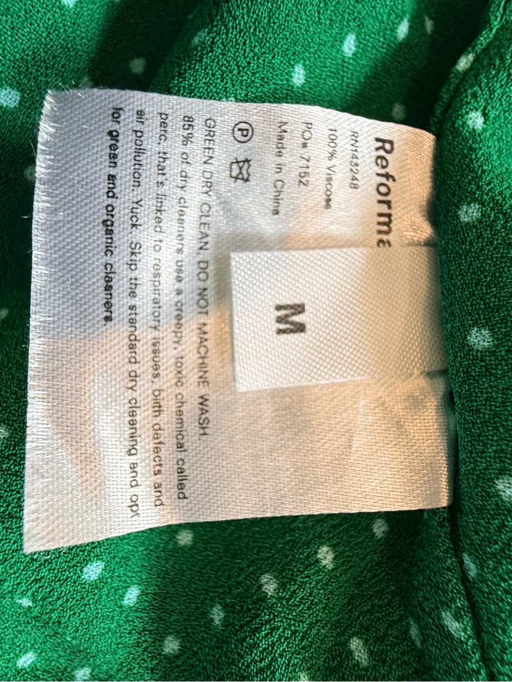 Reformation Sicilia Green Polka Dot Mini Wrap Dress - Picture 15 of 16